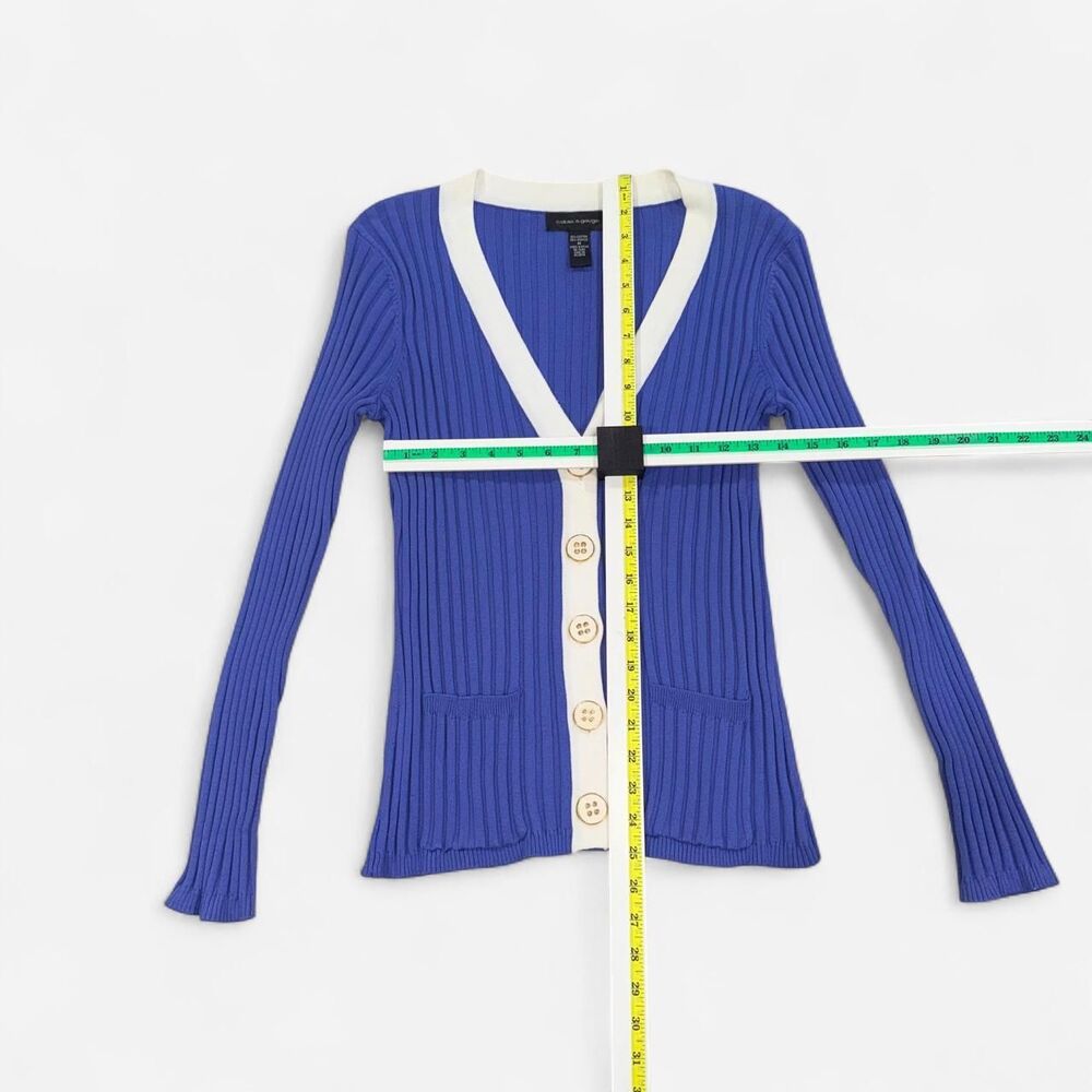 Cable-gauge Women's Blue and Navy Cardigan 2 piece - Picture 4 of 7